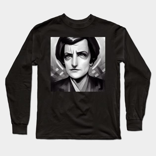 Ayn Rand Portrait | Manga style Long Sleeve T-Shirt by Classical